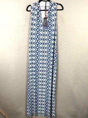 Viereck Maxi Dress Womens XL V-Neck Sleeveless Microfiber Bokabuku Resort Beach